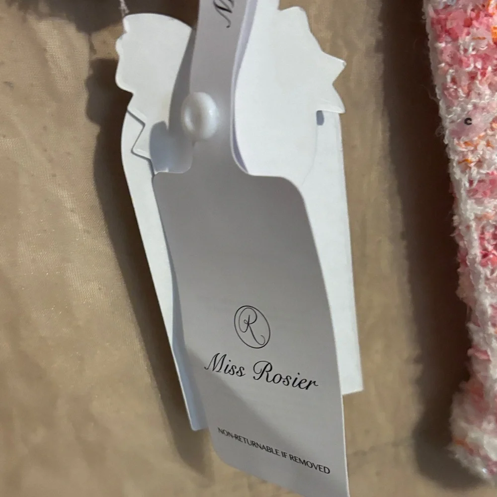 Elegant Pink Tweed Women's Blazer - Picture 4 of 5